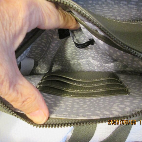 Rachael Zoe Olive Green with Sherpa Crossbody Purse - Picture 5 of 12